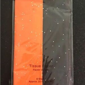 New Papyrus Halloween Glitter Tissue Paper Orange/Black - 8 Sheets